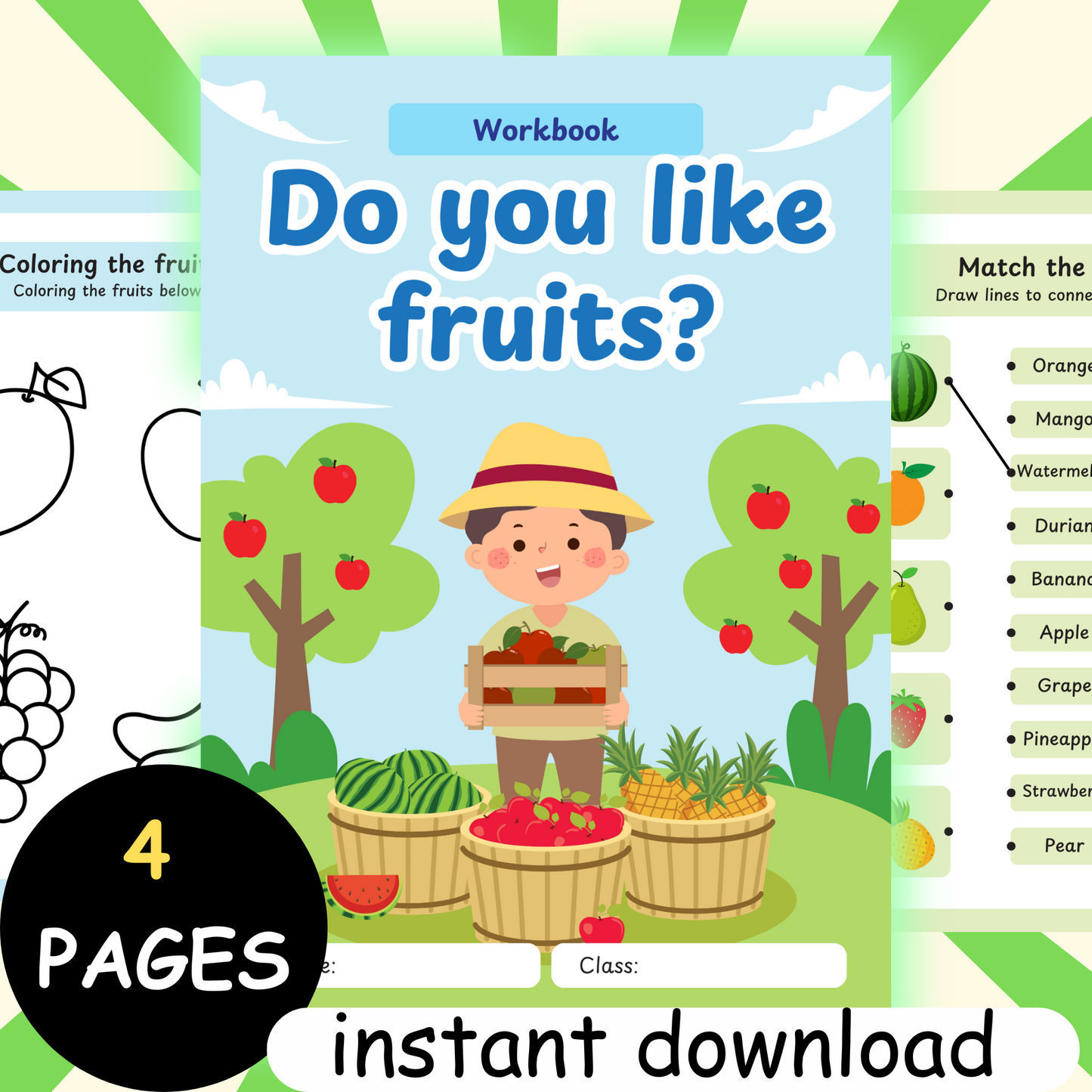 Fruit coloring pages